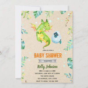 Invitation de thème baby shower Dragon