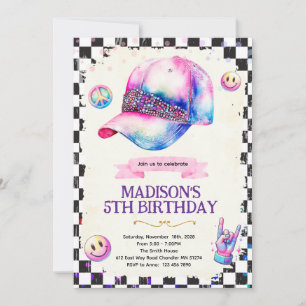 Invitation de thème d'anniversaire de fille avec c
