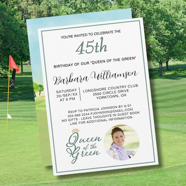 Invitation de thème de golfeuse pour les 45 ans av (Créateur téléchargé)