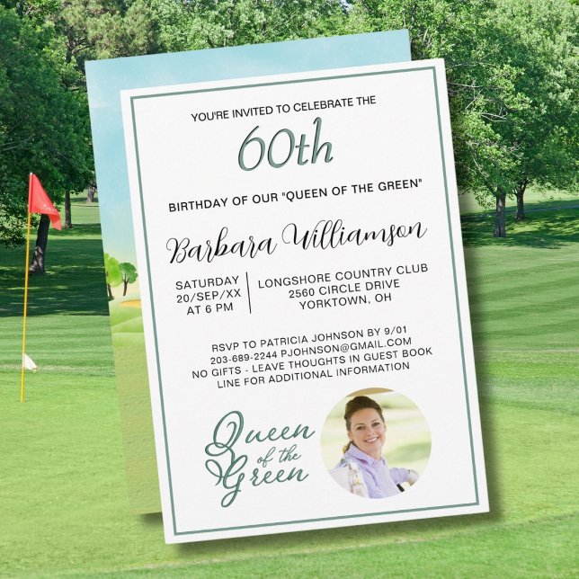 Invitation de thème de golfeuse pour les 60 ans av (Créateur téléchargé)