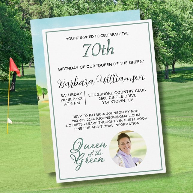 Invitation de thème de golfeuse pour les 70 ans de (Créateur téléchargé)