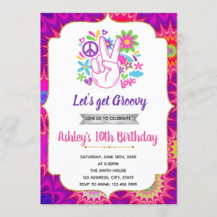 invitation de thème de l'anniversaire 60s