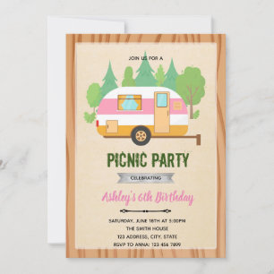 Invitation de thème de pique-nique glamour mignon