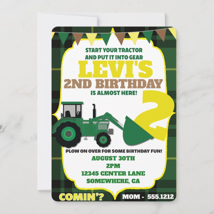 Invitation De Theme De Tracteur Zazzle Fr