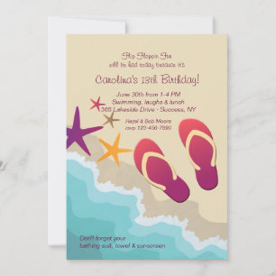 Invitation de tongs de plage
