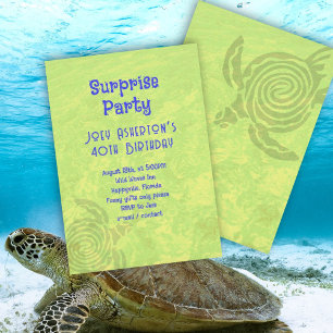 Invitation de tortue de mer pour l'anniversaire de