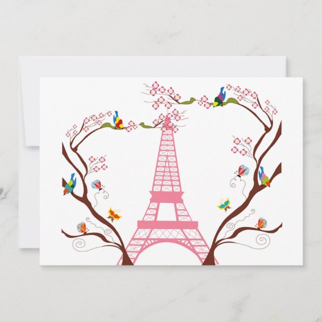 Invitation de Tour Eiffel au printemps (Devant)