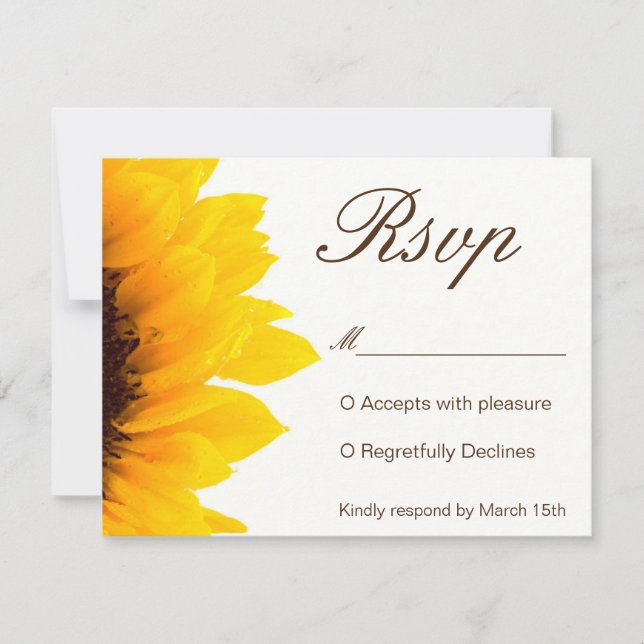 Invitation de tournesol rustique RSVP (Devant)