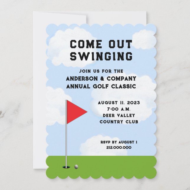 Invitation de tournoi de golf (Devant)