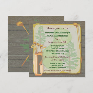 Invitation de tournoi de golf rustique vintage
