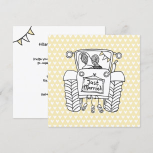 Invitation de tracteur de Mariage campagnard perso
