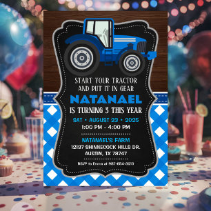 Invitation de tracteur pour la fête d'anniversaire