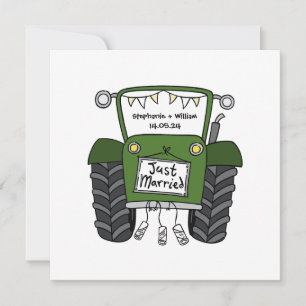 Invitation de tracteur vert Mariage campagnard per