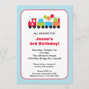 Invitation de train d'anniversaire