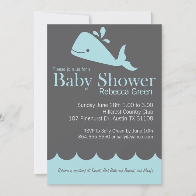 Invitation de très bon goût de baby shower de (Devant)