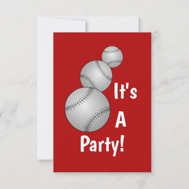 Invitation de trois Baseballs (Devant)