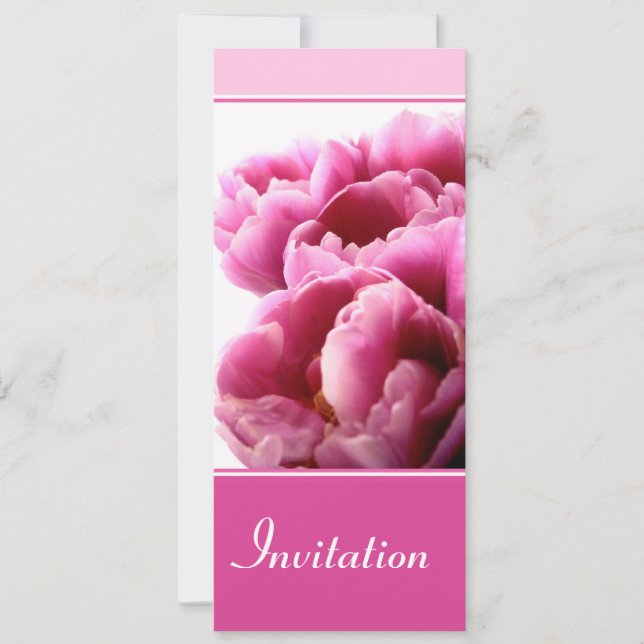 Invitation de tulipe rose (Devant)