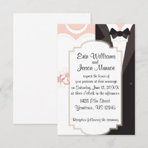 Invitation de Tux de robe et de marié de jeune