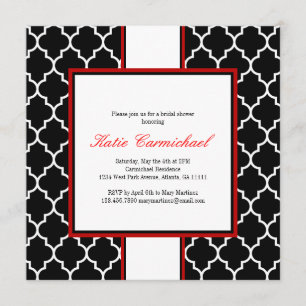 Invitation de Tuxedo noir et blanc, rouge