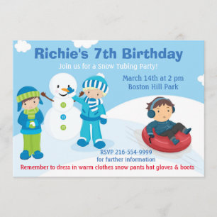 Invitation de tuyauterie de neige de garçons