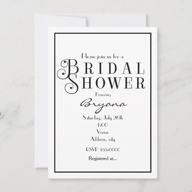 Invitation de typographie de Baby Shower de mariag (Devant)