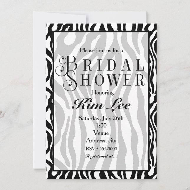 Invitation de typographie de douche de mariée à im (Devant)