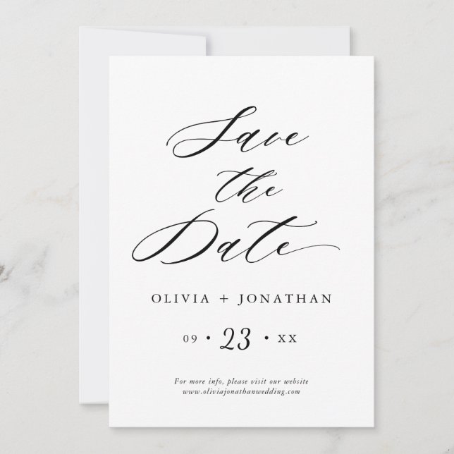 Invitation de typographie de script Black Elegant (Devant)