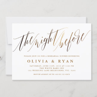 Invitation de typographie de script Gold Elegant