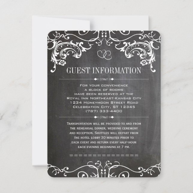 Invitation de typographie de tableau noir avec bor (Devant)