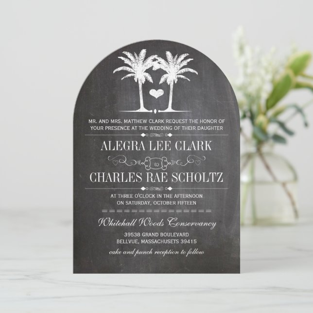 Invitation de typographie de tableau noir de desti (Debout devant)