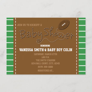 Invitation de typographie pour Baby Shower FOOTBAL