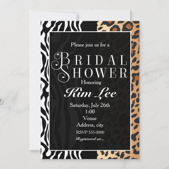 Invitation de typographie pour une fête prénuptial (Devant)
