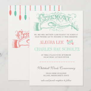 Invitation de typographie vintage moderne menthe e