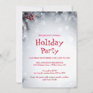 Invitation de vacances avec décorations de Noël