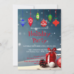 Invitation de vacances avec décorations de Noël