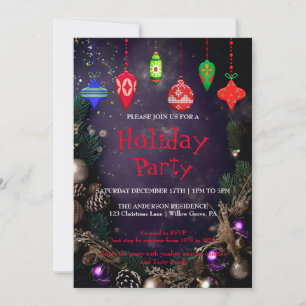 Invitation de vacances avec décorations de Noël