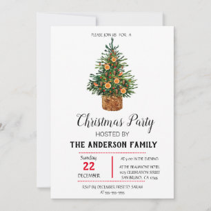 Invitation de vacances de Noël vintage