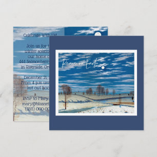 Invitation de vacances de solstice d'hiver - nuit