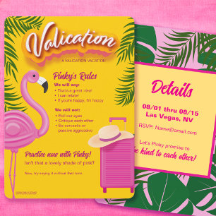Invitation de vacances de validation Pinky