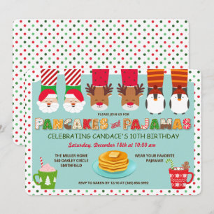 Invitation de vacances Pancakes et Pyjamas