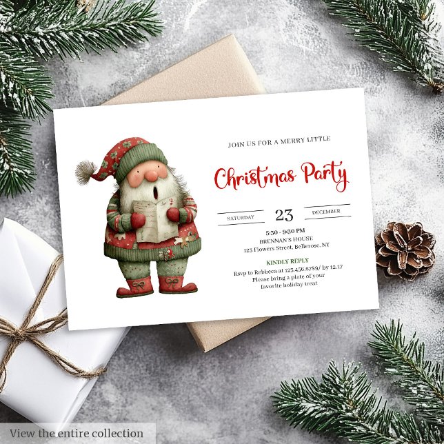 Invitation de vacances pour enfants de Père Noël d (Funny Santa Claus Printable Kids Holiday Invite

)