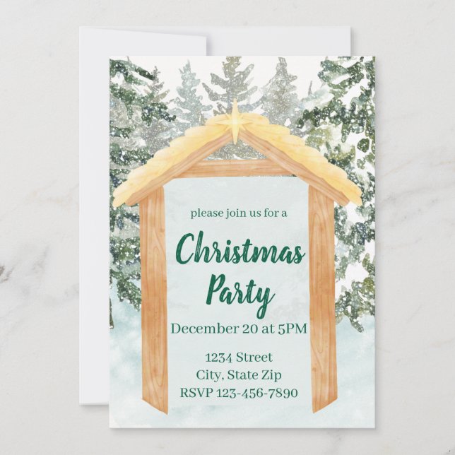 Invitation de vacances rustique de ferme de Noël (Devant)