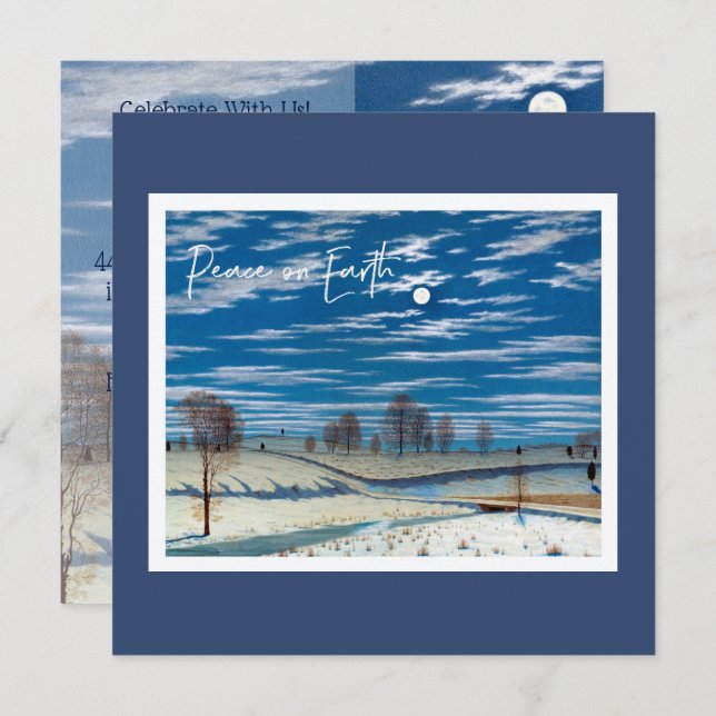 Invitation de vacances Solstice d'hiver - Nuit Lun (Devant / Derrière)