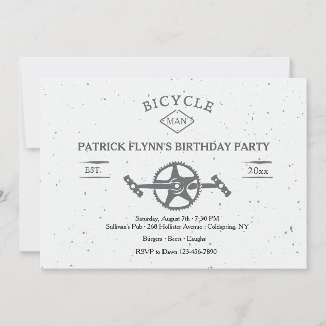 Invitation de vélo (Devant)