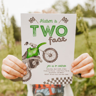 Invitation de vélo de terre vert rapide deux