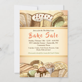 Invitation de vente de gâteaux