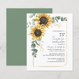 Invitation de verdure de tournesol pour 75e annive