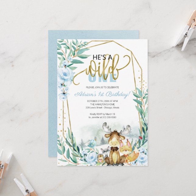 Invitation de verdure pour le 1er anniversaire de  (Devant/Arrière en situation)