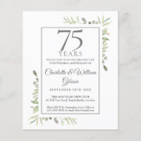 Invitation de verdure pour le 75e anniversaire