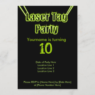 Invitation de vert de partie d'étiquette de laser